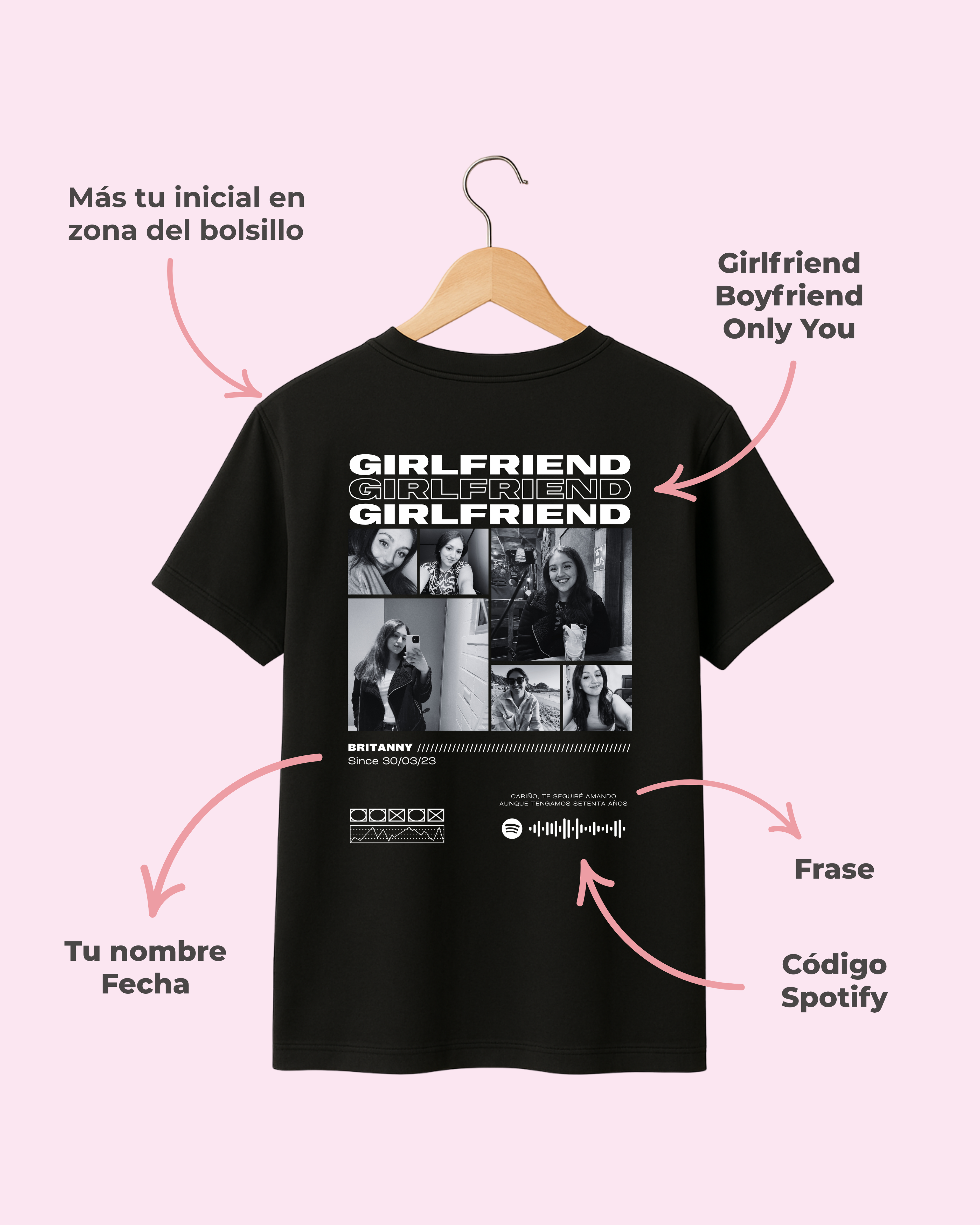 Polera | Girlfriend Boyfriend Personalizada – Viral en TikTok, con Fotos y Canción