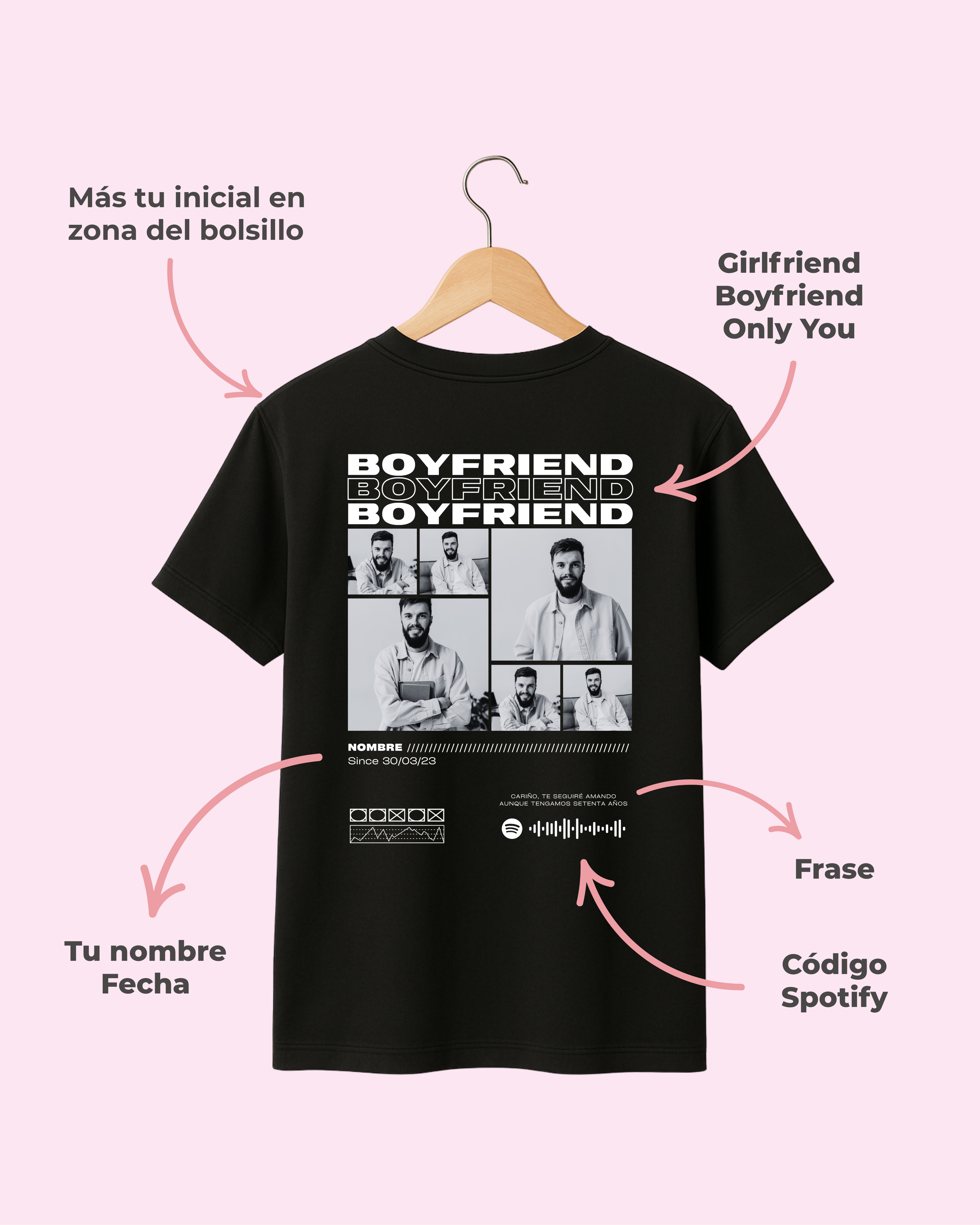 Polera | Girlfriend Boyfriend Personalizada – Viral en TikTok, con Fotos y Canción