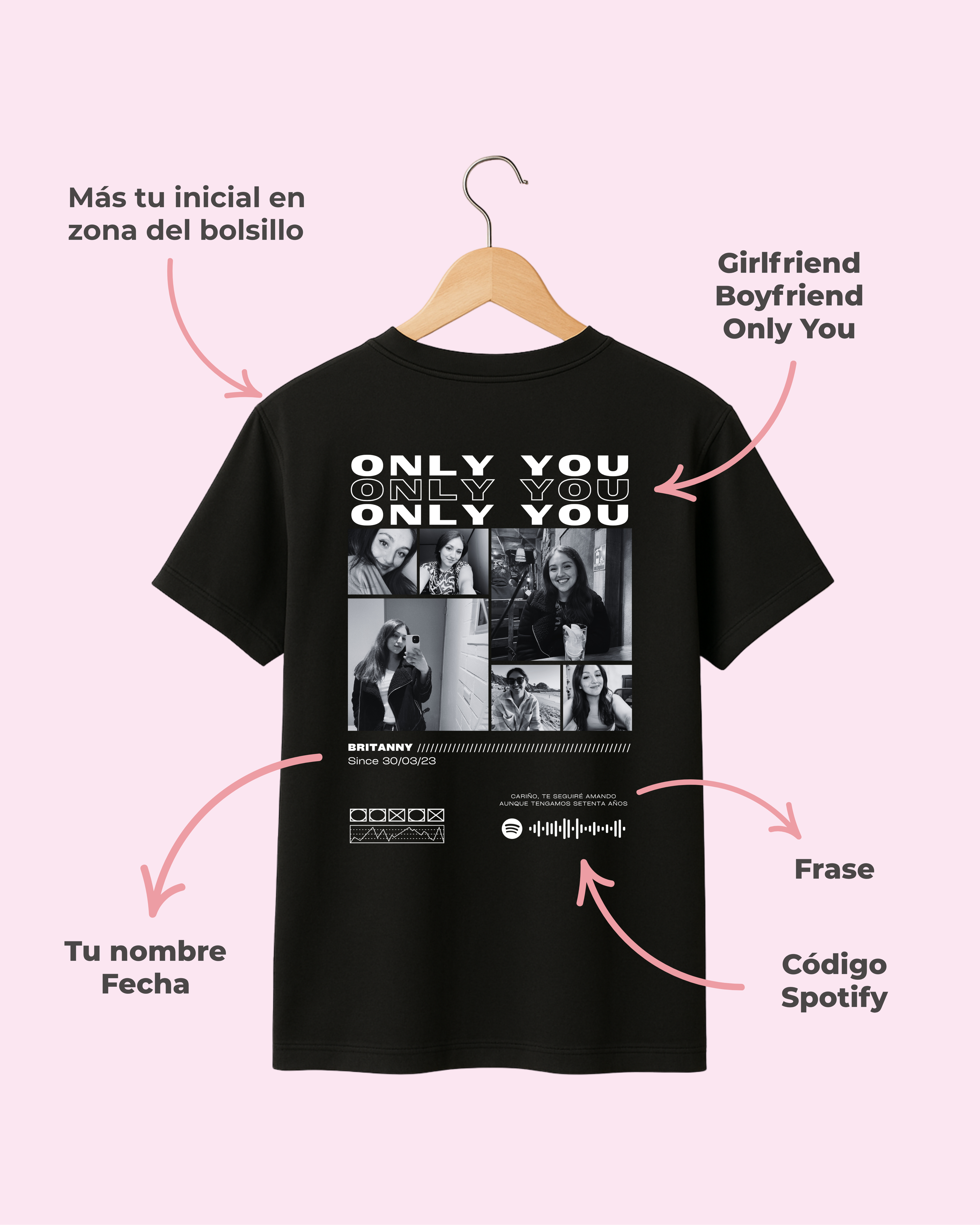 Polera | Girlfriend Boyfriend Personalizada – Viral en TikTok, con Fotos y Canción